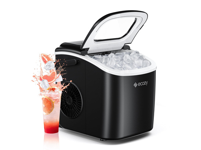 Ice Makers Countertop, 9 Ice Cubes Ready in 6 Mins, Portable Ice Machine with Carry Handle, 26lbs/24Hrs, Auto-Cleaning Ice Maker with Basket and...
