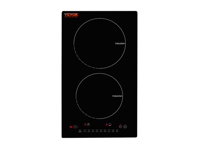 Electric Cooktop, 2 Burners, 12'' Induction Stove Top, Built-in Magnetic Cooktop 1800W, 9 Heating Level Multifunctional Burner, LED Touch Screen...