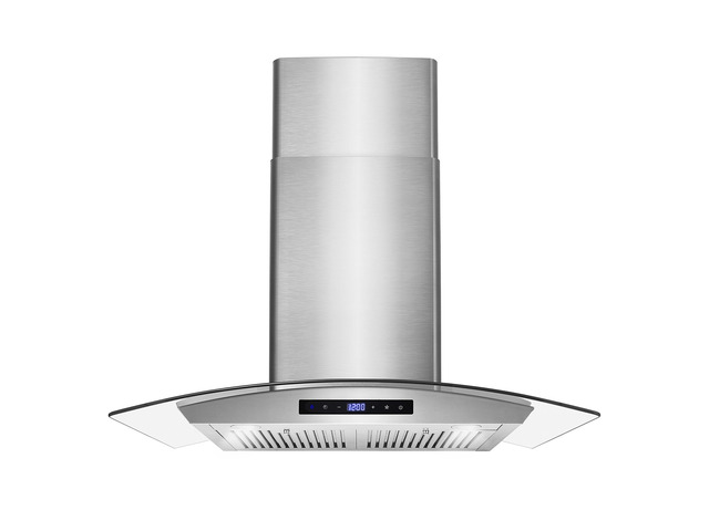 30 in. Vista Coll 380 CFM Ducted Wall Mount Range Hood LED, Stainless Steel COS-668WRCS75 Soft Touch Controls, 3 Fan Speeds, Glass Visor,...