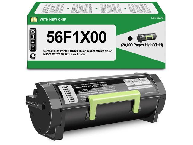 56F1X00 Black Toner Cartridge Extra High Yield 20,000 Pages Compatible for Lexmark 56F1X00 Toner Cartridge Replacement for Lexmark MS421 MS521...
