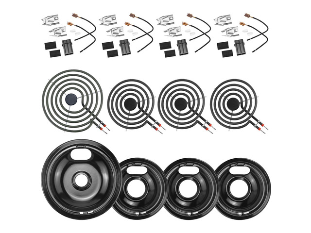 Black Burner Drip Pans and Stove Burners and 330031 Surface Element Electric Stove Burners MP15YA(6') MP21YA(8')330031 Surface Element Receptacle...