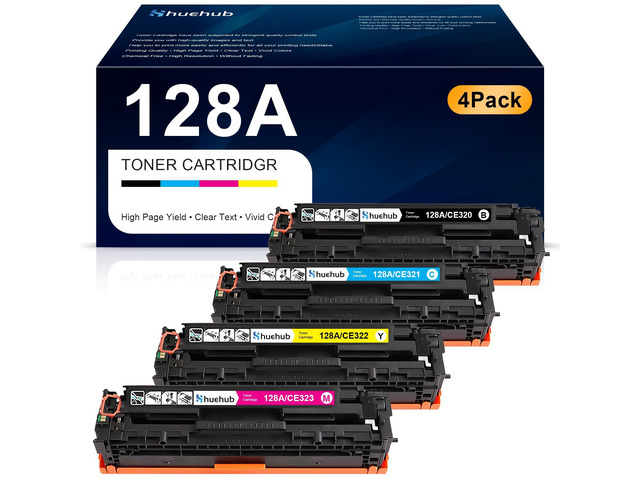128A Toner Cartridges Replacement for HP 128A CE320A CE321A CE322A CE323A Works with Color Pro CP1525nw CP1525n, Pro CM1415fnw CM1415fn Printer,...