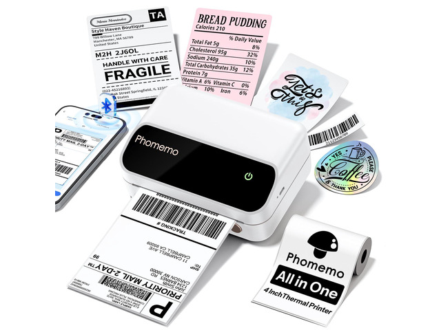 M420 Thermal Label Printer, 4x6 Portable Shipping Label Printer 4 Inch Bluetooth Thermal Printer Easy to Use for Small Business, Shipping,Home,...