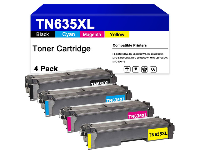 TN635 TN635XL High Yield Toner Cartridge Replacement for Brother TN635XL Toner Work for HL-L8430CDW, HL-L8430CDWT, HL-L8570CDW,MFC-L8730CDW,...