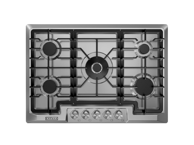 30 Inch Built-in Gas Cooktop with 5 Sealed SABAF Burners Stainless Steel Surface, LPG/NG Convertible, Flame Failure Protection, Dishwasher Safe...