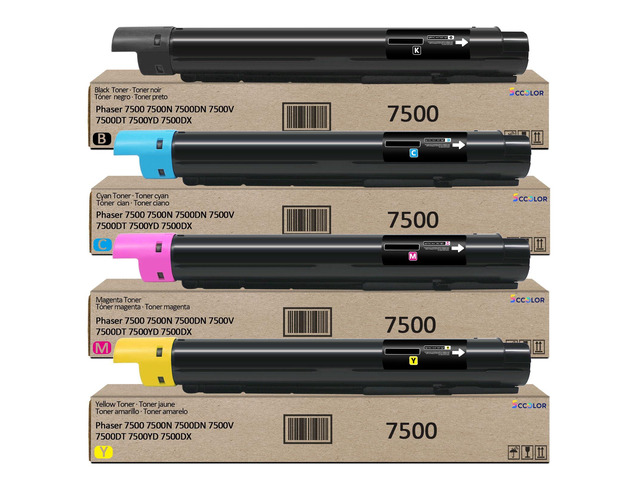 High Yield 7500 Toner Cartridge 106R01436 106R01437 106R01438 106R01439 Replacement for Xerox Phaser 7500 7500N 7500DN 7500V 7500DT 7500YD 7500DX...
