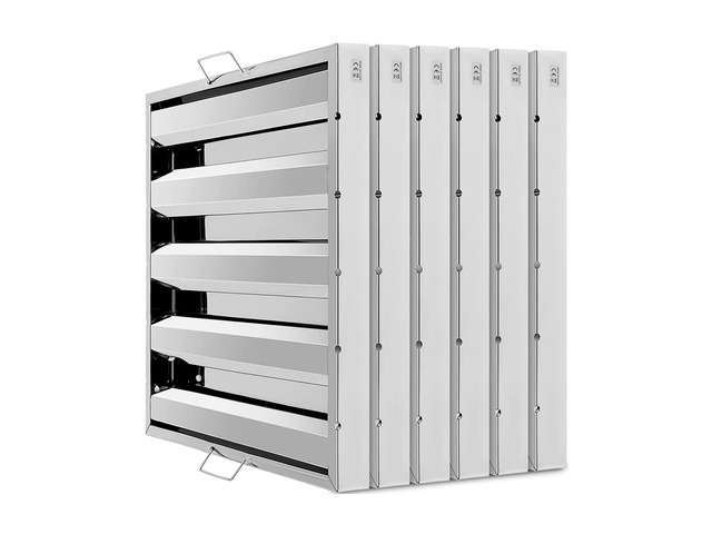 Hood Filters 430 Stainless Steel 19.5W x 19.5H Inch, 4 Grooves Commercial Hood Filters, Commercial Kitchen Range Hood Filter for Grease Rated...