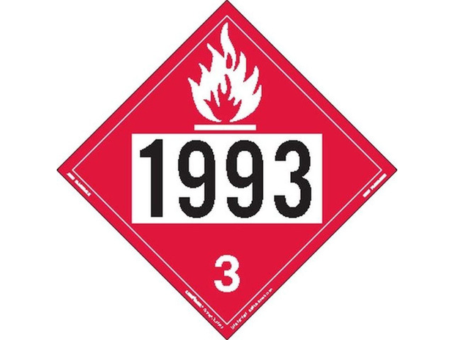 Z-IDF UN 1993 Flammable Liquid Hazmat Placard, Permanent Vinyl (Pack of 25) Permanent Vinyl Adhesive For Outdoor Fleet Marking, Moisture...