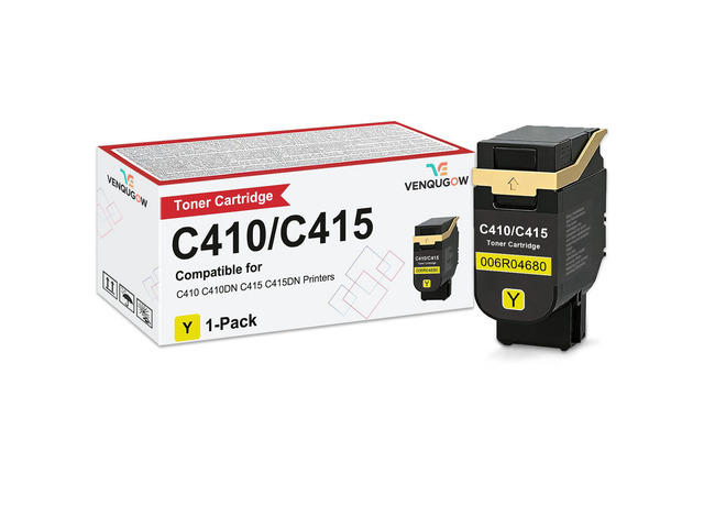 C410 Toner Cartridge Compatible for Xerox 006R04680 Yellow Toner Cartridges Compatible for Xerox Genuine C410 C410DN C415 C415DN Printers Standard...