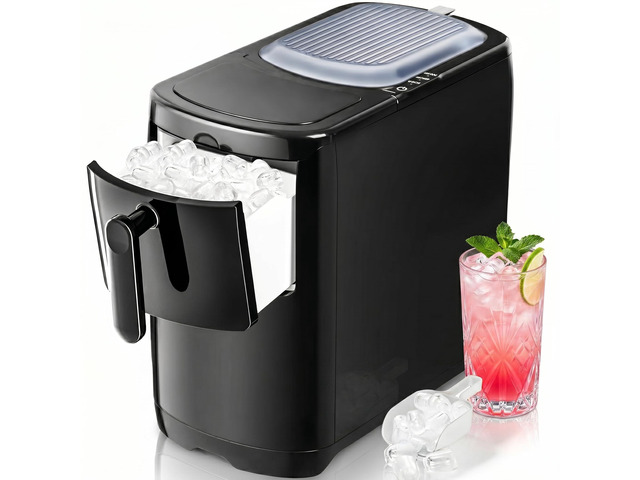 Portable Ice Maker Countertop, 18Lbs/24H Self-Cleaning Ice Machine with One-Touch Operation & Ice Scoop Included, for Home Kitchen Office, Black