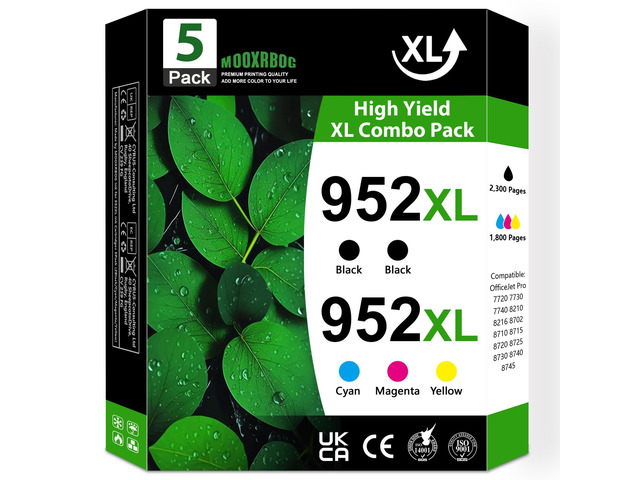 952XL Ink Cartridges High Yield Replacement for HP 952 952XL Ink Cartridge Work with OfficeJet Pro 7740 8210 8702 8710 8715 8720 Printer (4-Pack,...