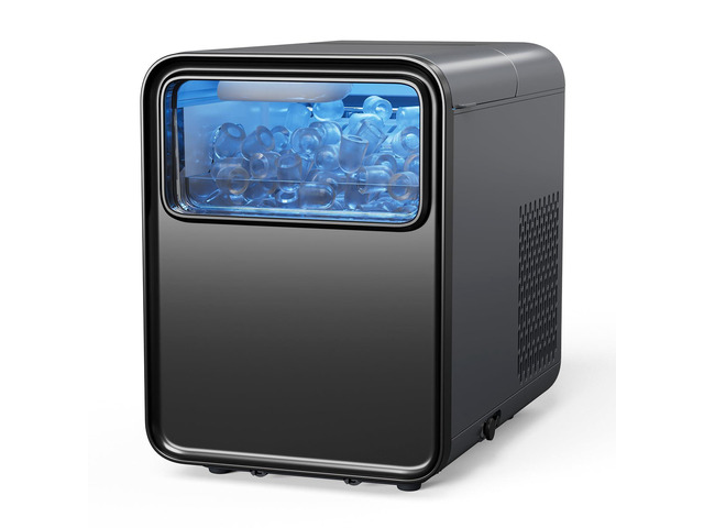 Ice Maker Countertop, 9 Ice Cubes in 6 mins, 26.5LBS /24H 2 Sizes of Bullet Ice, Self-Cleaning, 1.5L Portable Ice Machine,with Basket and Scoop,...