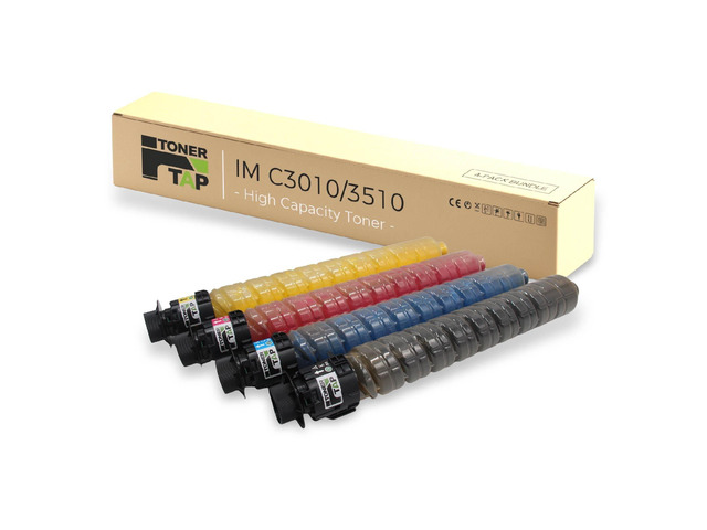 TonerTap Compatible Toner Cartridge 4-Pack for Ricoh IM C3010, IM 3510, IM C2510, High-Yield Replacement for Ricoh 842550 842551 842552 842553...