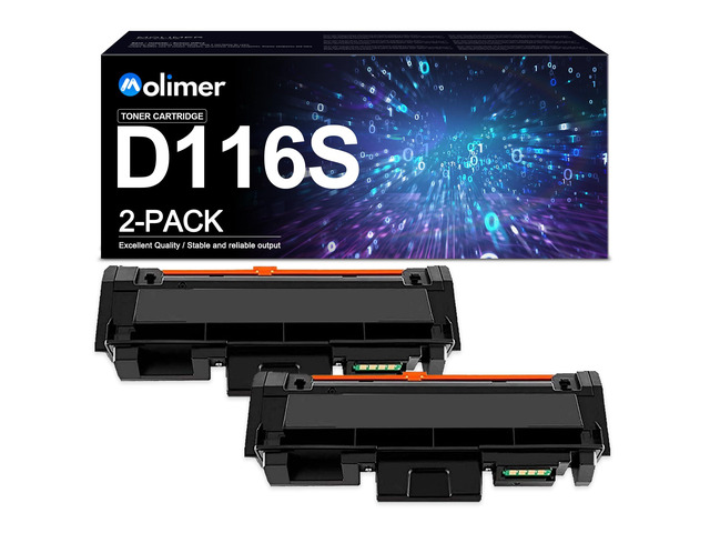 MLT-D116S Black Toner Cartridge (2-Pack) Replacement for Samsung D116S MLTD116S Toner Cartridge Black for SL-M2625D, 2626, 2825DW, 2836, 2675,...