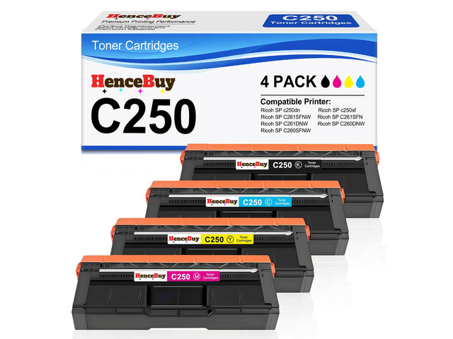 Compatible Toner Cartridges for Ricoh SP C250 C260 C261 Toner 407539 407540 407541 407542 for RICOH Aficio SP C250DN C250SF C261SFN C261SFNw...