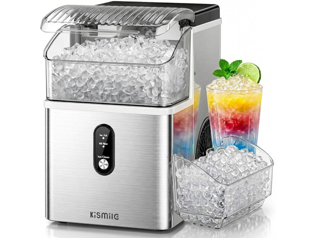 Nugget Ice Maker Countertop, 35Lbs/24H Pebble Ice Maker with Chewable Pellet ice, First Ice in 7 Mins, Self-Cleaning Ice Machine with Removable...
