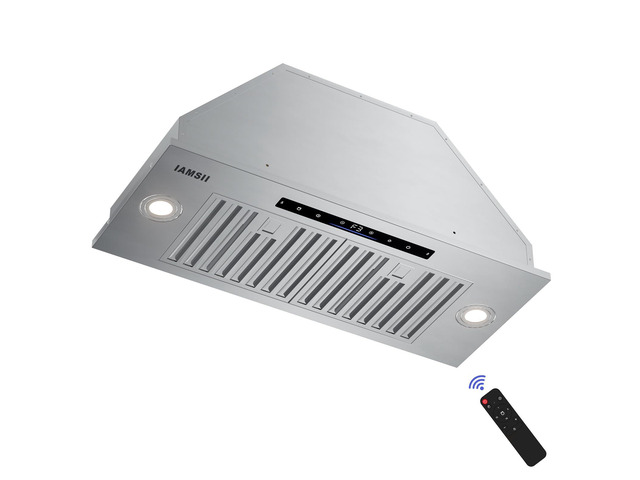 36 Inch Range Hood Insert, 900 CFM Built-In Stainless Steel Vent Hood for Custom Cabinets, Ducted/Ductless Convertible with 4-Speed Gesture & Touch...