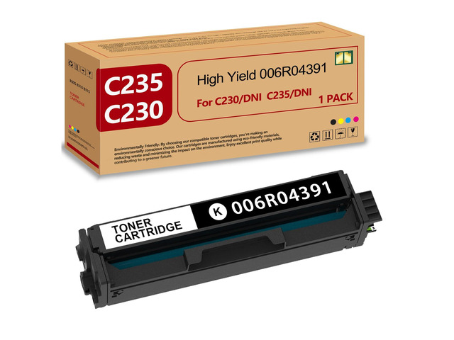 Extra High Yield C230 C235 Black Toner Cartridge 006R04391 Toner (BK:5,550 Pages) with New Chip Replacement for Xerox C235 C230 C235DNI C230DNI...