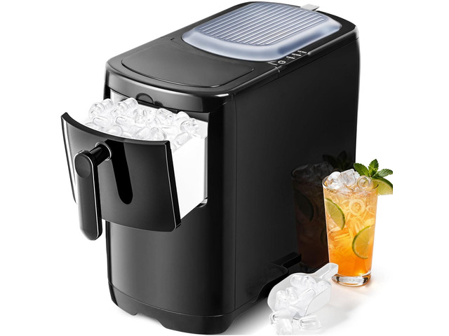 Countertop Ice Maker Machine 18lbs/24H, 6-Min Fast Bullet Portable Ice Maker, 6.69 Slim Space-Saving with Auto-Drain Drawer, Self-Cleaning, Scoop...