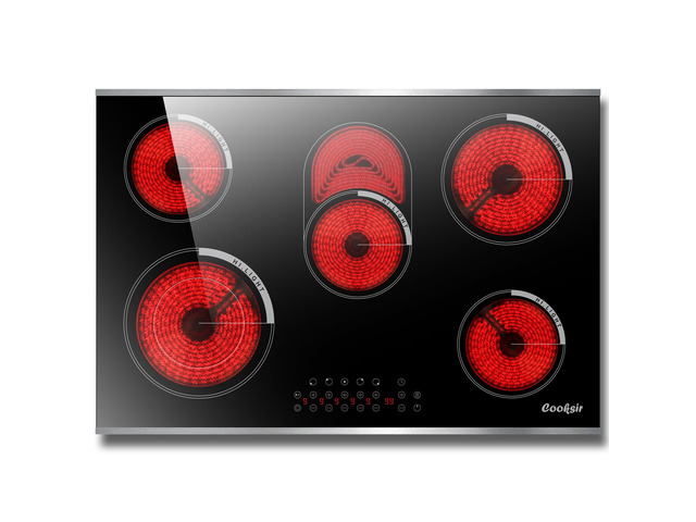 Electric Cooktop 30 Inch 5 Burner 8400W High Power 240V 5 Burners 30' Electric Stove Built-in with Metal Frame Protection, Timer, Safety Lock,...