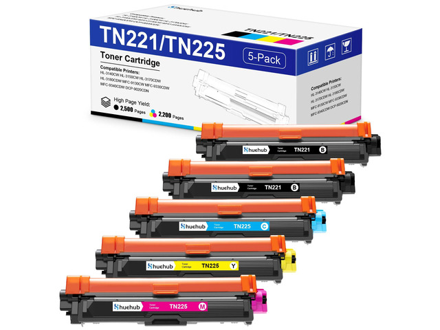 TN221 TN225 Toner Cartridges Replactment for Brother TN-221 TN-225 Toner Compatible for Brother HL-3140CW HL-3150CW HL-3170CDW HL-3180CDW...