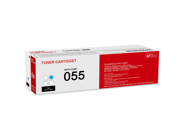 1 Pack 055 3015C001 Cyan Toner Cartridge: Compatible CRG-055 Replacement for Canon i-SENSYS LBP660 MF740 Series ImageClass LBP660C LBP664Cdw...