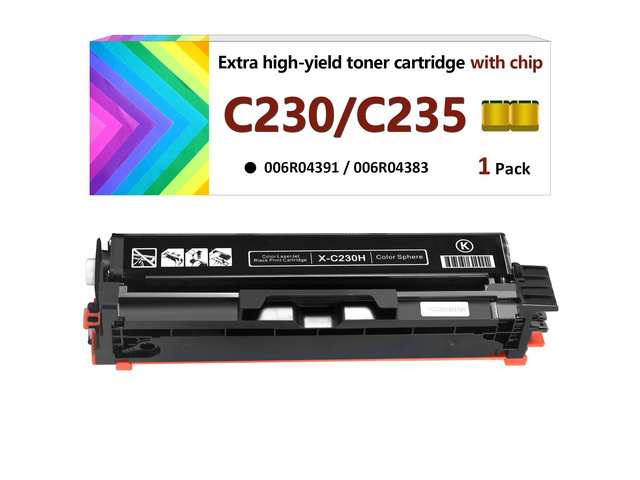 C230 C235 Black Toner Cartridge (with Chip) for Xerox,Replacement 006R04391 High-Yield 5500 Pages Ink Cartridge,Compatible with Xerox...