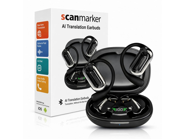AI Translation Earbuds Real Time 144+ Languages with 60H Playtime for iOS & Android Language Translator Earbuds with Noise Cancellation ...