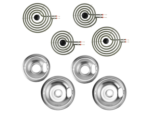 Electric Range Burner Element Kit W10196405 W10196406 MP22YA Oven Top Drip Tray, 6 MP15YA and 8 MP21YA by Compatible with Whirlpool, Ken. more,...