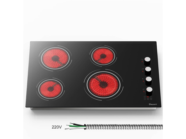30 Inch Electric Cooktop - 4 Burner Built-in(29.13'x19.3') Ceramic Stove Top 6700W, 30' Electric Cook Top with Timer, Safety Lock, Pause, Dual...