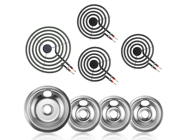 Electric Stove Burner Drip Pans and Electric Stove Top Burner by Pans 316048414(6')316048413(8')+Burner MP15YA(6') MP21YA(8') Compatible for...