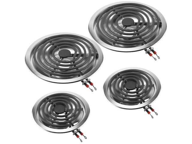 Silver Electric Stove Burner Drip Pans and Electric Stove Burner Pans 316048414(6')316048413(8')+Burner MP21YA(8')8 MP15YA(6') Compatible for...