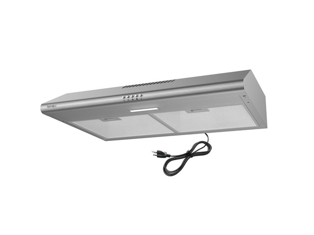 Under Cabinet Range Hood, 30 inch Vent Hood With 3 Speed Exhaust Fan Ducted And Ductless Convertible, LED Bright Light Bulbs and Charcoal Filter,...