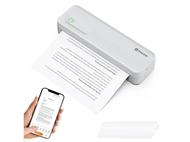 A41 Bluetooth Thermal Printer, Portable Inkless Printer for Travel Supports 8.5 x 11 Inch Paper, Small Mobile Printing Device Ideal for Office,...