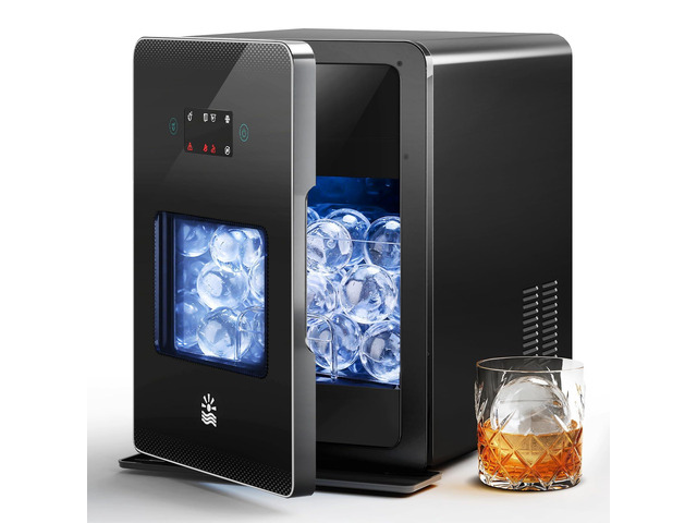 2Ice Ball Maker for Whiskey, 35min 4 Clear Ice Sphere, 144 pcs/Day LCD Touch Control, Water Shortage& Ice Full Alert, Auto & Manual Fill,...