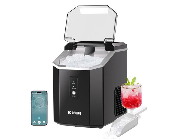 Nugget Ice Makers Countertop with App, Portable Ice Machine with WiFi, 33lbs in 24H, Ready in 5-10 Mins, Self CleaningSmall Ice Maker with Basket...