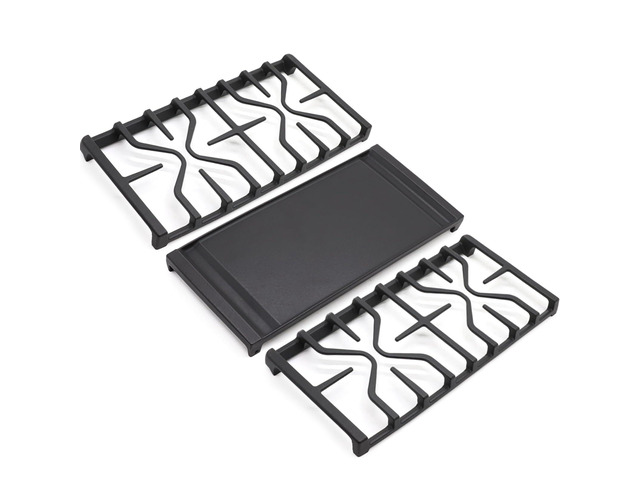 WB31X27151 Side Grate & WB31X24738 Center Griddle Plate Kit Replacement Parts for GE Stoves, General Electric Gas Range Burner Grate for...