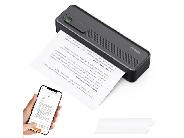 A41 Bluetooth Thermal Printer, Portable Inkless Printer for Travel Supports 8.5 x 11 Inch Paper, Small Mobile Printing Device Ideal for Office,...