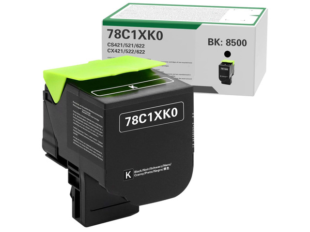 78C1XK0 Black 8500 Pages Yield Toner Cartridge Replacement for Lexmark CS421 CX522 CX622 CS521 CX421 CX521 CS522 CX625 Printer