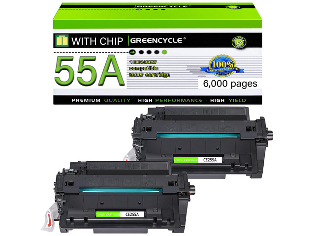 55A Toner Cartridge Compatible Replacement for HP 55A CE255A Works with LaserJet P3015 P3015dn P3015d Pro 500 MFP M521dn M521dw Printer (Black,...