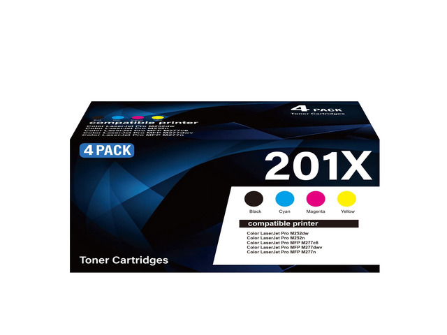 201X Toner Cartridges 4 Pack High Yield Replacement for HP 201X 201A CF400X CF401X CF402X CF403X with HP Color LaserJet Pro MFP M277dw M252dw M277n...