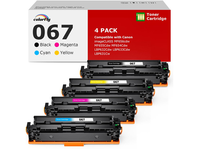 067 Toner Cartridge Set for Canon 067 067H MF656Cdw MF654Cdw Compatible for Canon 067 Color ImageCLASS LBP632Cdw LBP633Cdw MF653Cdw Printer High...