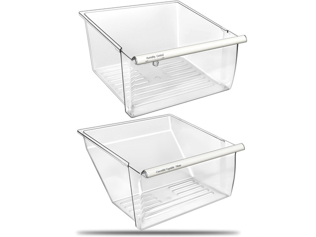 [2 Pack] Upgraded 2188656 Fridge Crisper Drawer UPPER Humidity Control Drawer & 2188664 Crisper Bin LOWER Refrigerator Drawer Replacement For...