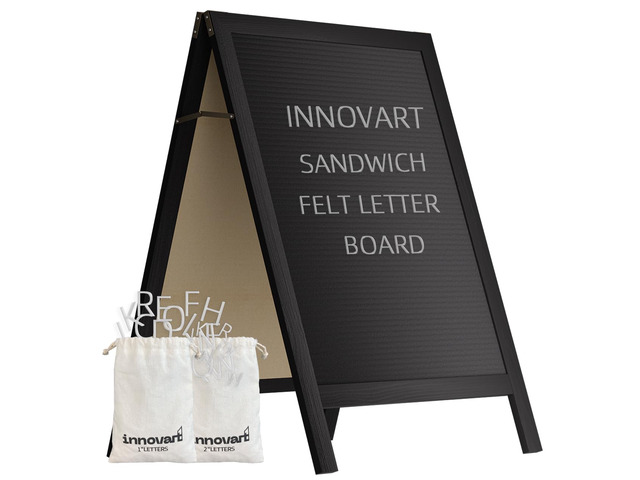A-Frame Sidewalk Sign 40' x 26', Double-Sided Felt Sandwich Letter Board with Changeable Letters, Letter Board Sign with Stand for Restaurant,...