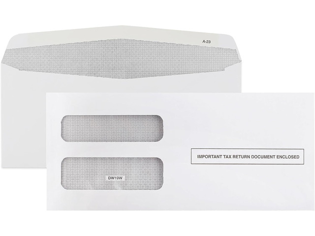 500 1099 NEC Tax Form Envelopes Designed for Printed 1099 NEC Forms 2025 (will not work for 2026 Nec) -Gummed Seal- Double-Window, Security Tinted...