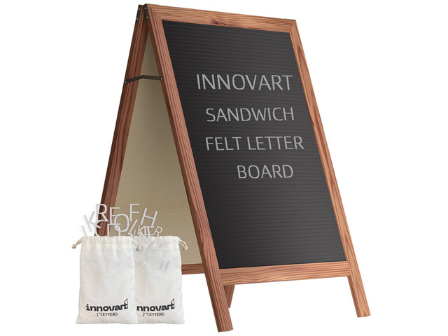 A-Frame Sidewalk Sign 36' x 20', Double-Sided Felt Sandwich Letter Board with Changeable Letters, Letter Board Sign with Stand for Restaurant,...