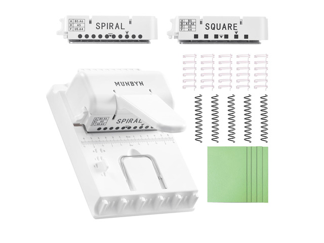 Multi Binding Machine with 2 Detachable Heads(Round & Square), White DIY Small Book Binder for Notebooks, Calendars, Albums, Journals at Home,...