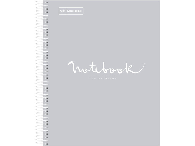 Miquel Rius M Emotions 1 Sprial Subject Notebook, Lined 11' x 8.5', 80 Sheets Heavy Weight White Paper, 3 Hole Punched, Micro-Perforated, Gray...