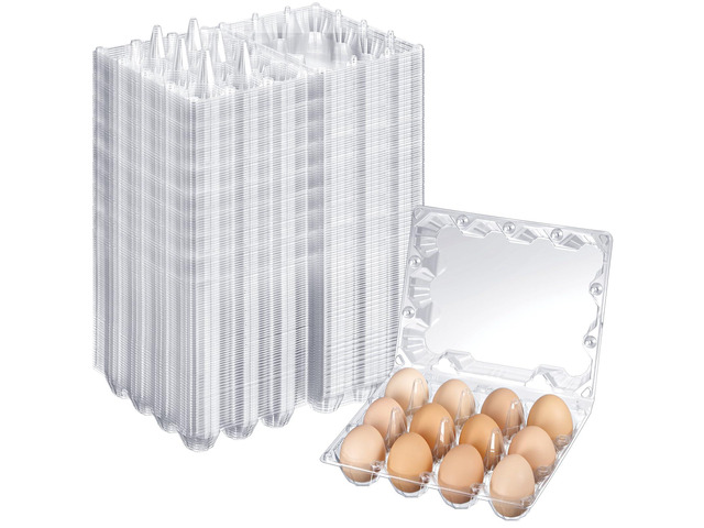500 Pcs Plastic Egg Cartons Clear Egg Cartons Bulk Blank Tray for Chicken Farm Business Market Home Refrigerator Storage