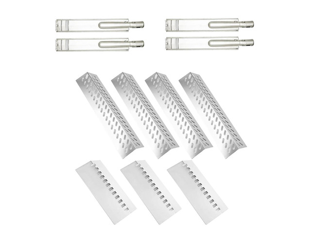 SA652Z (11-Pack) 16 Inch Heavy Duty 304 Stainless Steel Grill Burner and Flame Tamers and Heat Plate Shield bull grill replacement parts and bull...